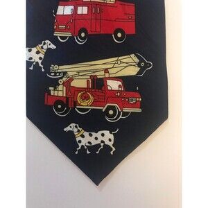 Vintage Fire Fighter Themed Tie by Roberto Cellini * 57" long x 3.75" at widest